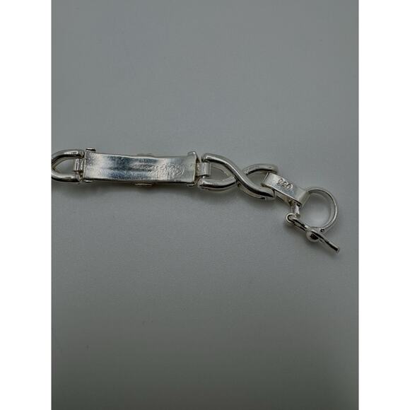 Designer Peruvian Sterling Silver 950 and 18K Gold Inlay Bracelet - 7.5” - Picture 6 of 6